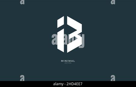 Icona lettera alfabetica logo IB Illustrazione Vettoriale