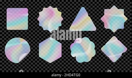 Etichette olografiche arcobaleno Illustrazione Vettoriale