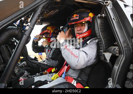 Sainz Carlos (spa), Team Audi Sport, Audi RS Q e-tron, Auto FIA T1/T2, in azione durante la tappa 2 del Dakar Rally 2022 tra Hail e al Artawiya, il 3rd 2022 gennaio ad al Artawiya, Arabia Saudita - Foto: Eric Vargiolu/DPPI/LiveMedia Foto Stock