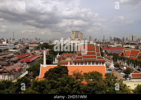 Splendida vista sul tempio della montagna dorata a Bangkok, Thailandia Foto Stock