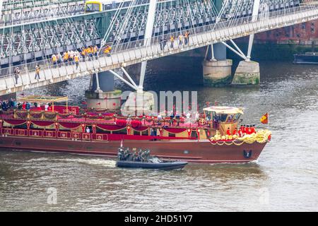 The Thames Diamond Jubilee Pageant 3rd Giugno 2012, River Thames, Londra, Regno Unito Foto Stock