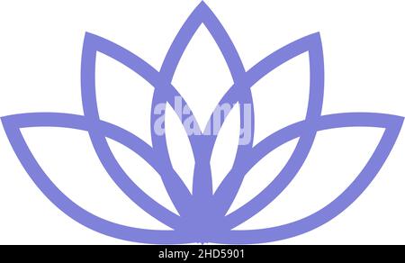 Icona Lotus. Petali di fiori in stile lineare. Logo minimalista Illustrazione Vettoriale