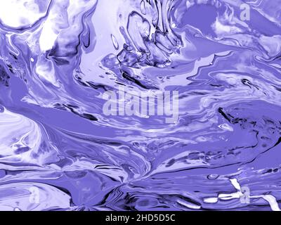 Pittura astratta d'arte in colori violetti molto peri, sfondo creativo dipinto a mano, pittura acrilica, struttura marmorea, arte liquida, oceano astratto. Foto Stock