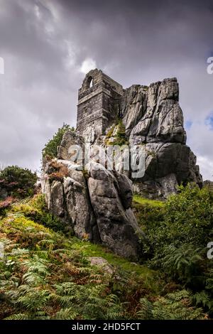 Le rovine dell'atmosfera del 15 ° secolo Roche Rock Hermitage in Cornovaglia. Foto Stock