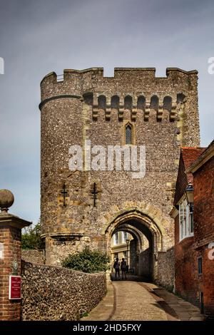 Un castello medievale in antico, Lewes, la città della contea di East Sussex, Inghilterra. Foto Stock