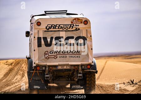 534 Bowens Igor (bel), Boerboom Ulrich (bel), Wade Syndiely (sen), Gregoor Racing Team, Iveco T-Way, T5 FIA Camion, in azione durante la tappa 2 del Rally Dakar 2022 tra Hail e al Artawiya, il 3rd 2022 gennaio ad al Artawiya, Arabia Saudita - Foto: Gigi Soldano/DPPI/LiveMedia Foto Stock