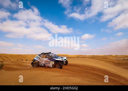 316 Costes Lionel (fra), Tressens Christophe (fra), PH Sport Dans les pas de Lea, PH Sport Zephyr, T4 FIA SSV, azione durante la tappa 2 del Dakar Rally 2022 tra Hail e al Artawiya, il 3rd 2022 gennaio ad al Artawiya, Arabia Saudita - Foto: Frederic le Floc H/DPPI/LiveMedia Foto Stock