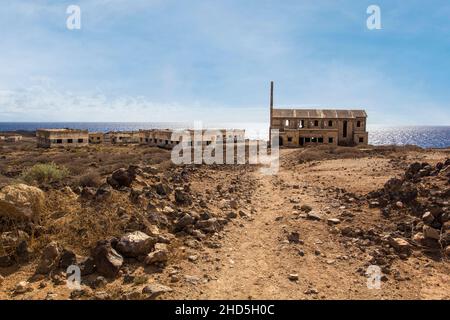 Sanatorio de Abona, villaggio di lebbroso abbandonato, Tenerife, Isole Canarie, Spagna Foto Stock
