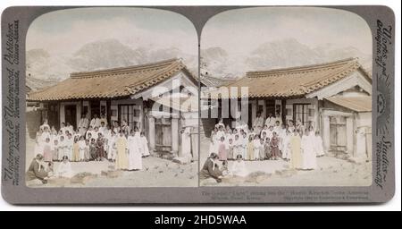 Stereoview vintage fine 19th secolo, stereocard: Foto Stock