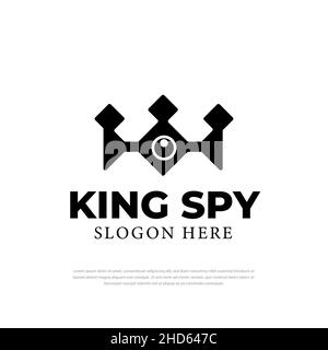 Crown Royal e King spy logo design Inspiration Vector, simboli, icone, modelli di design Illustrazione Vettoriale