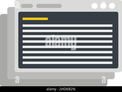 Icona di verifica della pagina Web. Illustrazione piatta dell'icona del vettore di test della pagina Web isolata su sfondo bianco Illustrazione Vettoriale
