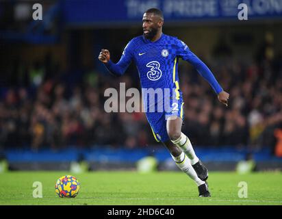 02 Gennaio - Chelsea v Liverpool - Premier League - Stamford Bridge Antonio Rudiger durante la partita della Premier League allo Stamford Bridge Picture Credit : © Mark Pain / Alamy Live News Foto Stock