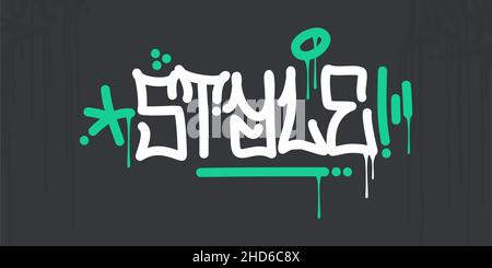 Semplice Abstract Hip Hop scritto a mano Urban Street Art Graffiti stile Word stile Vector Illustration Illustrazione Vettoriale