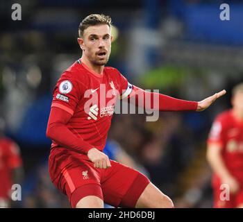 02 Gennaio - Chelsea v Liverpool - Premier League - Stamford Bridge Jordan Henderson durante la partita della Premier League allo Stamford Bridge Picture Credit : © Mark Pain / Alamy Live News Foto Stock