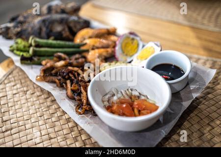 Popolare filippino Food Mixed Grilled al Ristorante Foto Stock