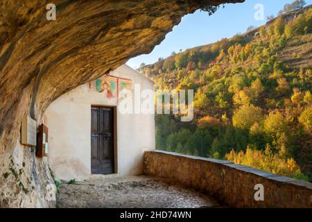 Eremo di San Bartolomeo in Legio, Roccamorice, Abruzzo, Italia, Europa Foto Stock