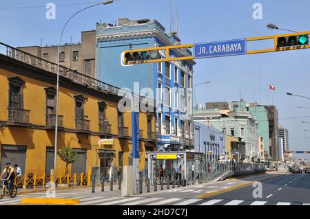 Jirón de la Unión, Union Street, centro storico, Lima, Perù Foto Stock