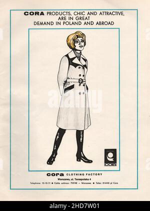 Vintage Advertisement del produttore di abbigliamento CORA in Polonia Foto Stock