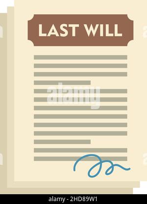 Icona ultimo notaio. Illustrazione piatta di notaio ultimo vettore icona isolato su sfondo bianco Illustrazione Vettoriale