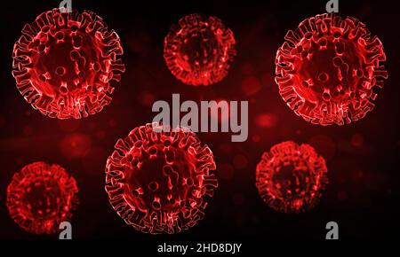 Coronavirus Omicron variante ultimo Abstract background. Health and Medical Virus Concept sfondo covid-19 Foto Stock
