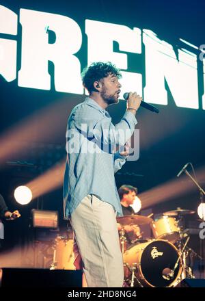 Tom Grennan si esibisce all'evento Hits radio Live di Liverpool Foto Stock