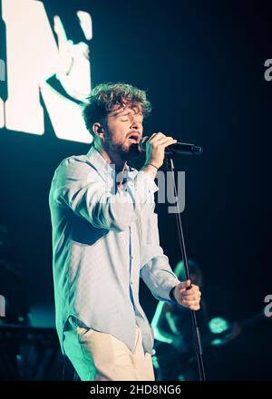 Tom Grennan si esibisce all'evento Hits radio Live di Liverpool Foto Stock