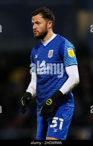 Il portiere di Crewe Alexandra Dave Richards durante la partita della Sky Bet League One allo Stadio Pirelli di Burton. Data foto: Sabato 1 gennaio 2022. Foto Stock
