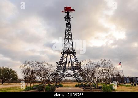 Vista diurna della famosa Parigi Texas Eiffel Tower negli USA Foto Stock