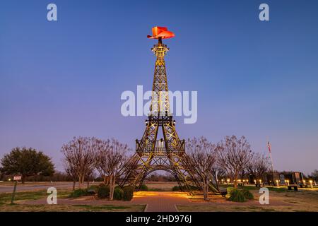Vista diurna della famosa Parigi Texas Eiffel Tower negli USA Foto Stock