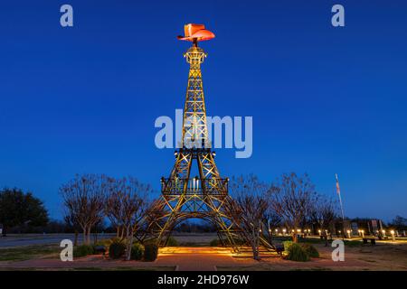 Vista diurna della famosa Parigi Texas Eiffel Tower negli USA Foto Stock