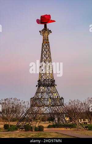 Vista diurna della famosa Parigi Texas Eiffel Tower negli USA Foto Stock