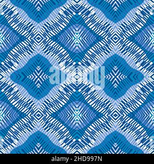 Motivo a strisce blu in forme geometriche Illustrazione Vettoriale