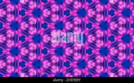 Colore viola, rosa, blu e nero texture e modello senza giunture. Multicolore. Disegno grafico ornamentale colorato. Ornamenti colorati a mosaico. Illustrazione Vettoriale