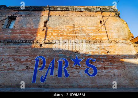 Parigi Texas, DEC 22 2021 - primo piano di Parigi testo Foto Stock