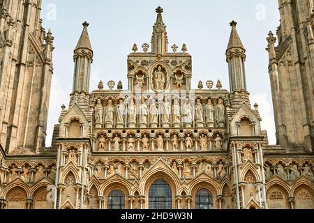 Cattedrale di Wells primo piano di figure Foto Stock