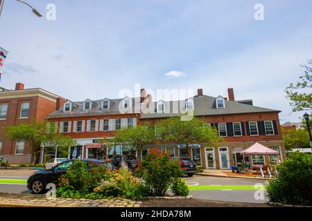 Edifici commerciali storici al 133 di Washington Street a Front Street nel centro storico di Salem, Massachusetts ma, USA. Foto Stock