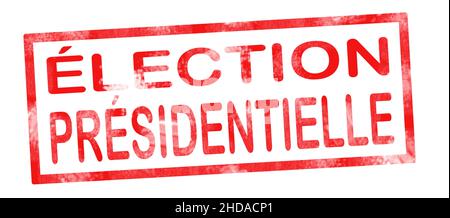 Elezioni presidenziali in francese scrittura di traduzione in rosso inchiostro pad Foto Stock