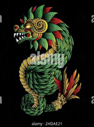 quetzalcoatl serpente aztec dio Illustrazione Vettoriale