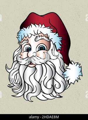 babbo natale testa xmas Illustrazione Vettoriale