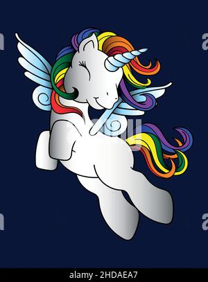 pegaso unicorn colorato Illustrazione Vettoriale