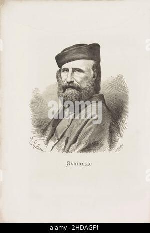 Ritratto di Giuseppe Garibaldi. Giuseppe Maria Garibaldi (1807 – 1882) è stato un generale italiano, patriota e repubblicano. Ha contribuito all'italiano Foto Stock