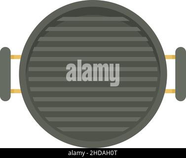 Vista dall'alto icona braciere. Illustrazione piatta dell'icona del vettore braciere della vista dall'alto isolata su sfondo bianco Illustrazione Vettoriale