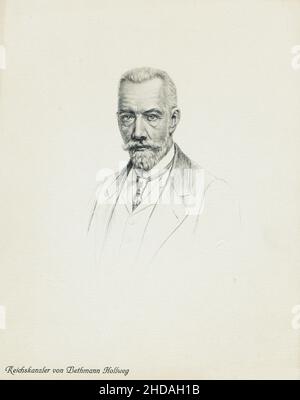 Ritratto del Cancelliere Imperiale Theobald von Bethmann Hollweg. Theobald Theodor Friedrich Alfred von Bethmann Hollweg (1856 – 1921) è stato un 1916 Foto Stock