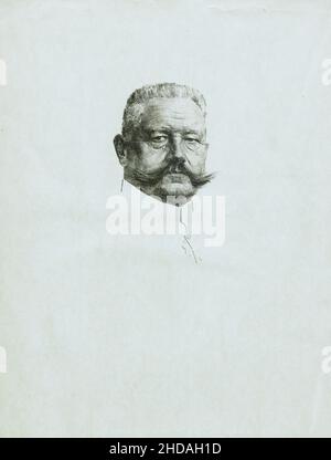 Ritratto di Paul von Hindenburg, Maresciallo Generale. Paul Ludwig Hans Anton von Beneckendorff und von Hindenburg (1847 – 1934) è stato un 1915 Foto Stock