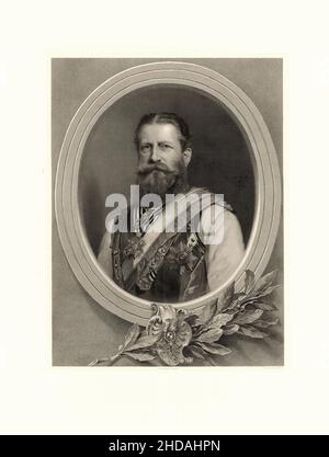 Ritratto di Kronprinz Friedrich Wilhelm von Preußen futuro imperatore tedesco Federico III 1880 Federico III (in tedesco: Friedrich Wilhelm Nikolaus Karl 1 Foto Stock