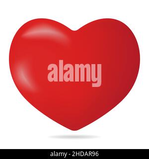 Cuore rosso. 3D Illustrazione vettoriale Illustrazione Vettoriale