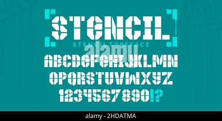 Urban Street Art Graffiti Style Abstract Alphabet Typeface Stencil Digital Typography Vector Illustration Illustrazione Vettoriale