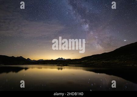 via lattea in svizzera passo grimsel Foto Stock