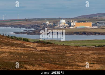 Stabilimento di prova del reattore nucleare navale di Vulcan a Dounreay, Caithness, sulla costa settentrionale della Scozia. È un luogo di prova per lo sviluppo del proto Foto Stock