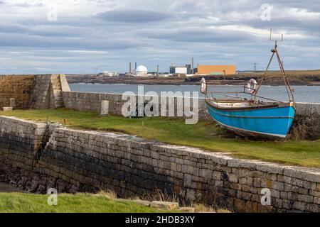 La centrale nucleare di Dounreay e la centrale di prova del reattore nucleare navale di Vulcan a Dounreay a Caithness, sulla costa settentrionale della Scozia. È un test Foto Stock